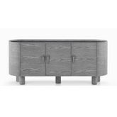 Erice 1.8M Sideboard featuring a natural marble top and wood veneer finish — a modern luxury storage solution for dining or living spaces.